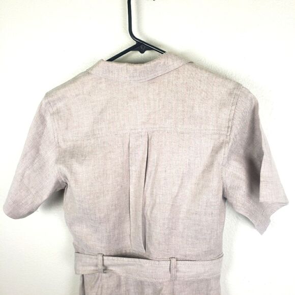 Women's Banana Republic Linen Blend Button-Down Elegant Beige Stylish Dress Sz 6 - Picture 6 of 9